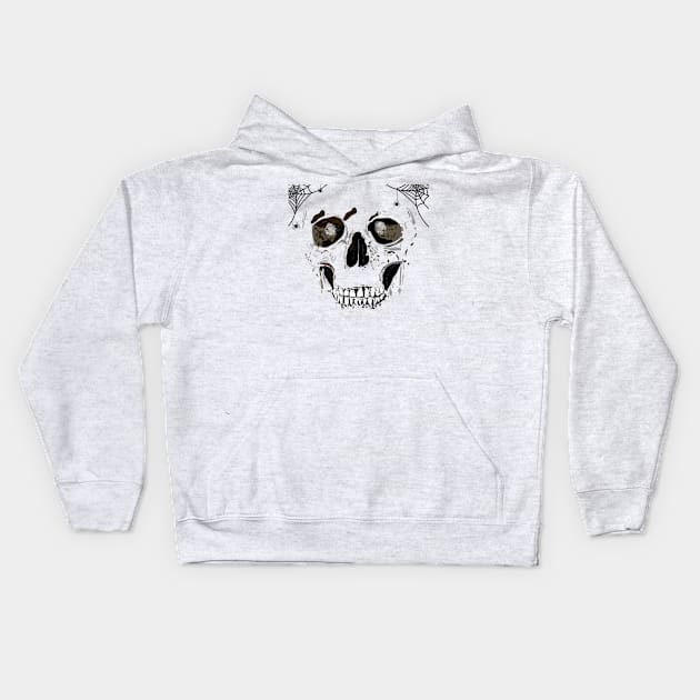 Hand drawn human skull Kids Hoodie by GULSENGUNEL